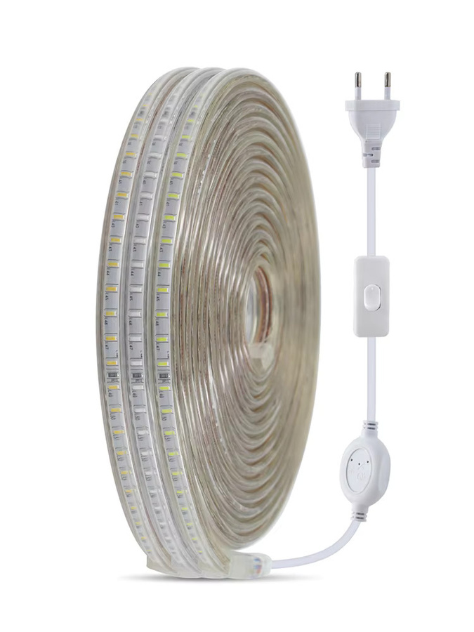 HEGEHE LED-Streifen Blau IP65 mit EIN/AUS-Schalter, 120 LEDs/m, AC 220V, flexibles Silikon-Bandstreifenlicht - Bild 6