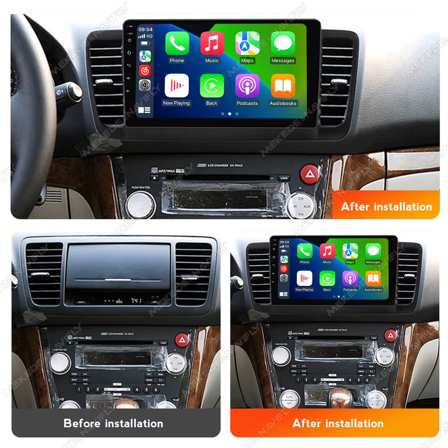 MEKEDE & NAVIFLY Android 14 Intelligentes Audiosystem für Subaru Legacy 4 Outback 3 2003-2009 mit Carplay Multimedia-Player in Schwarz - Bild 2