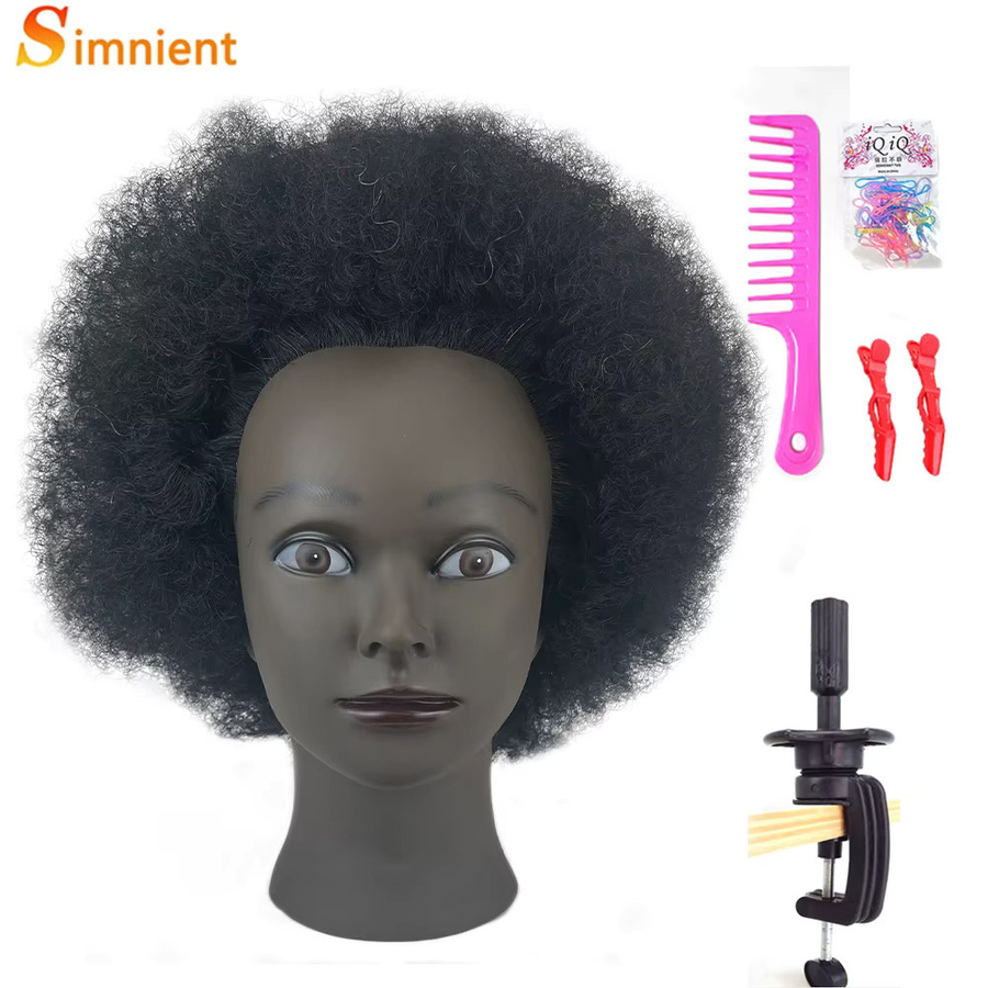 Simnient Frisierpuppe, 8 Zoll, 100% Echthaar, Lockiges Haar, Unisex - Bild 2