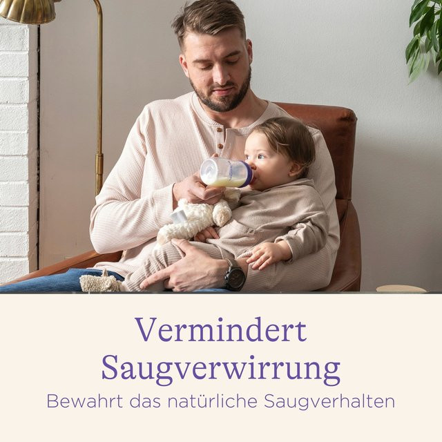 Lansinoh Babyflasche NaturalWave mit Anti-Kolik-Ventil, Weithals, transparent, 240 ml - Bild 1