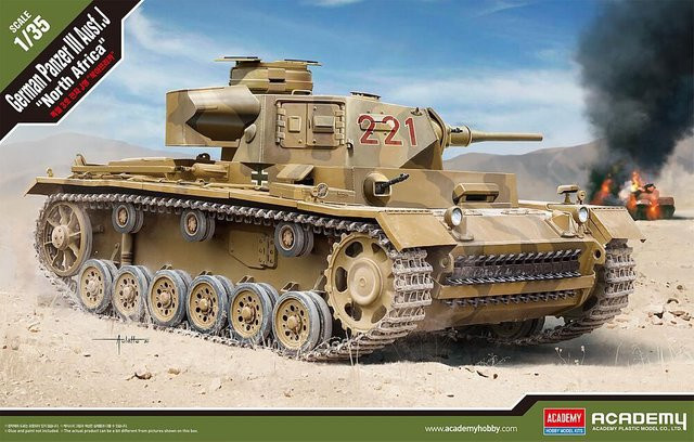 Academy Panzer III Ausf.J Nordafrika, Fahrzeug, Kunststoff - Bild 1