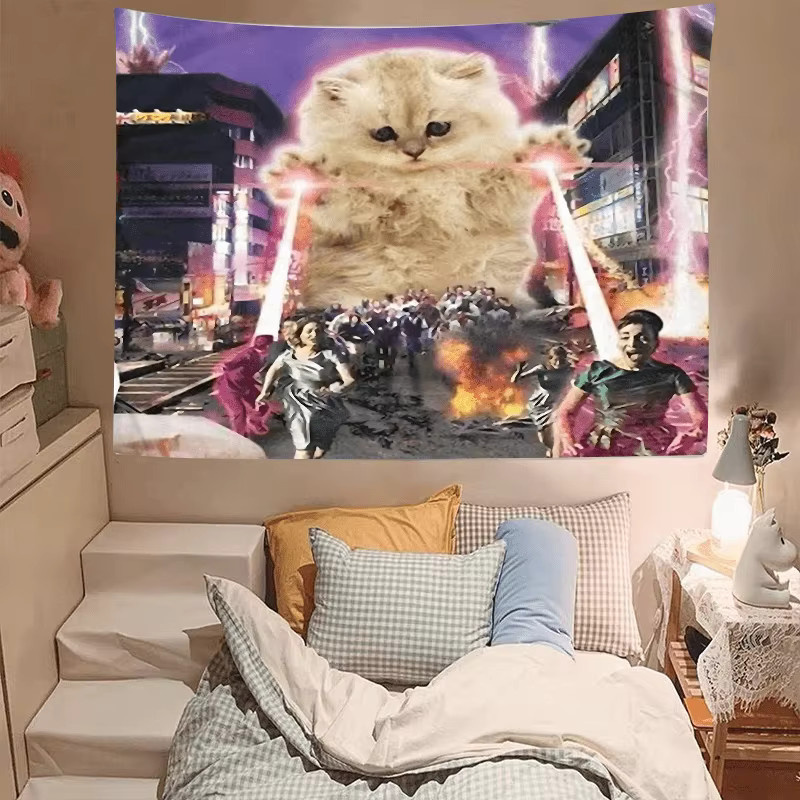 VIKAMA Wandbehang Laser Cat Rampage Motiv für dein Esports Zimmer in Mehrfarbig - Bild 2