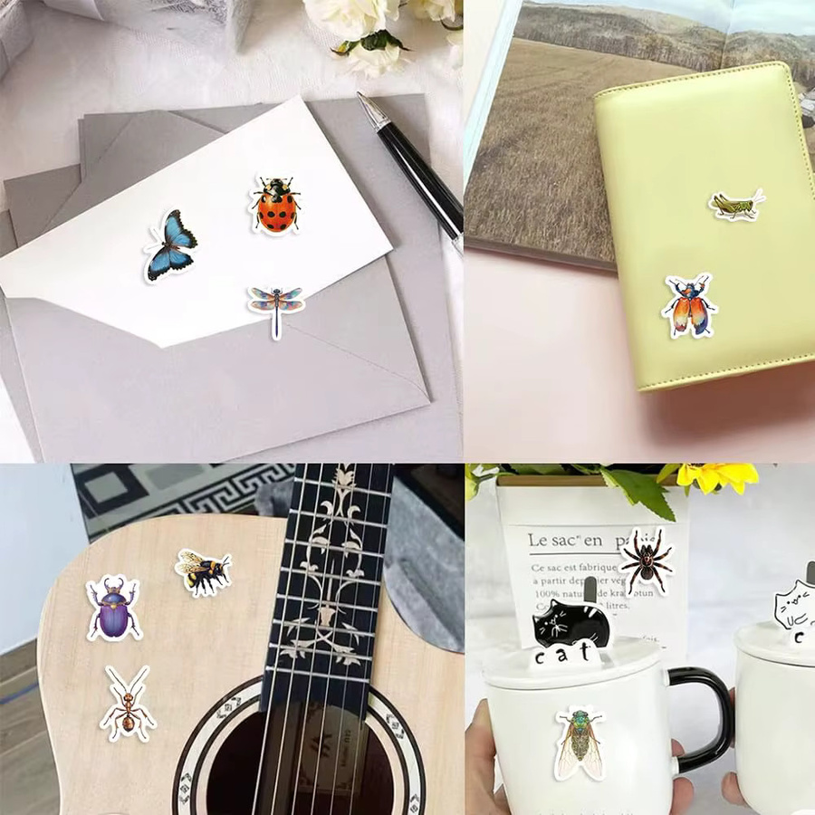 TYFYO 500-teiliges Cartoon-Insekten-Aufkleber-Set in Multicolour aus Papier für Bastelprojekte und DIY-Anwendungen - Bild 3