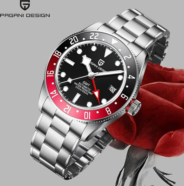 PAGANI DESIGN GMT Automatikuhr, Edelstahl, Blau, 40 mm, Herren - Bild 1