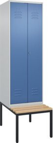 C+P PSA Doppel-Spind Classic PLUS Sitzbank mit 2 Abteilen aus Buche-Hartholz, B/T/H: 212,0 x 60,0 x 81,5 cm - Bild 1