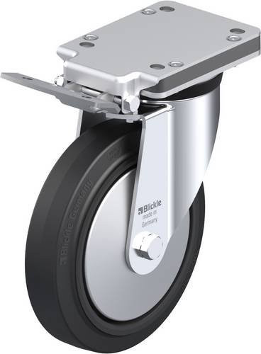 Blickle Lenkrolle LK-POEV 200KA-IS-FA mit Feststeller, Rad-Durchmesser: 20 cm, Tragfähigkeit: 500 kg, Farbe: Schwarz/Silber - Bild 1