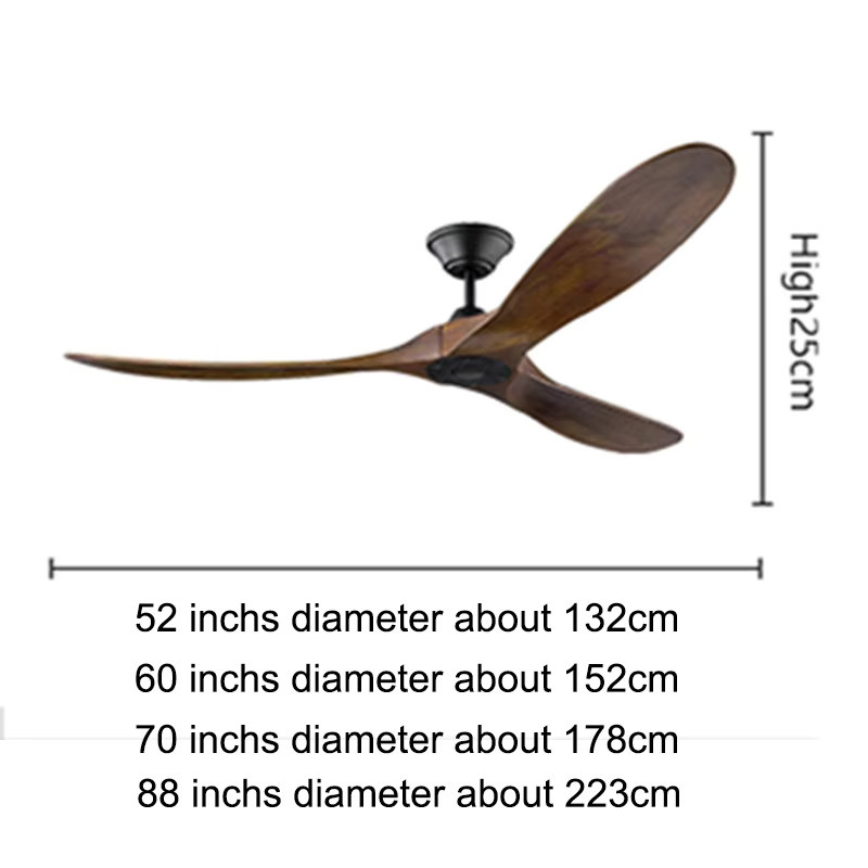Übergroßer Holz-DC-Deckenventilator von Obervist in Braun mit Fernbedienung und Weitspannungsbereich 85-265V für den Heimgebrauch - Bild 3