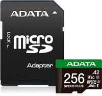 ADATA SPEED PLUS microSDXC Speicherkarte, 256 GB, A2, Schwarz - Bild 1