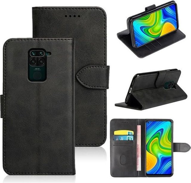 RASENA Schutzhülle für Xiaomi Redmi Note 9 aus PU-Leder in Schwarz mit Magnetverschluss - Bild 1