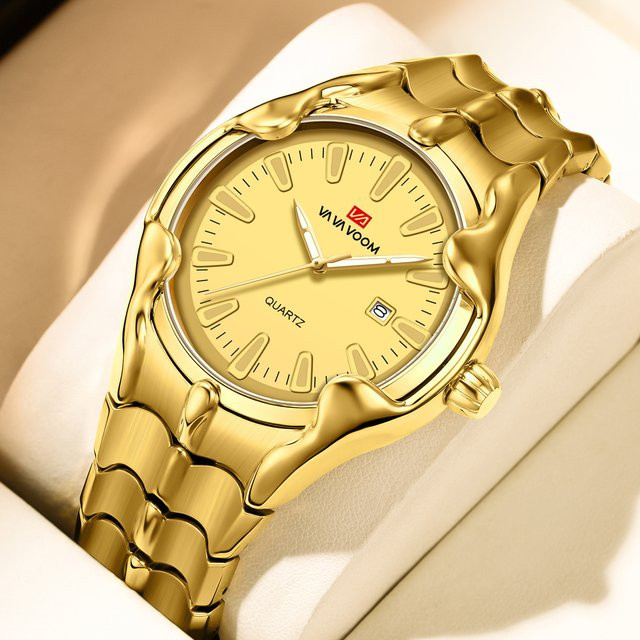 VA VA VOOM Armbanduhr, Quarz, Edelstahl, Gold, Herren - Bild 1
