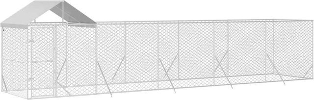 vidaXL Outdoor-Hundezwinger mit Dach aus verzinktem Stahl in Silber B/T/H: 10 x 2 x 2,5 m - Bild 1
