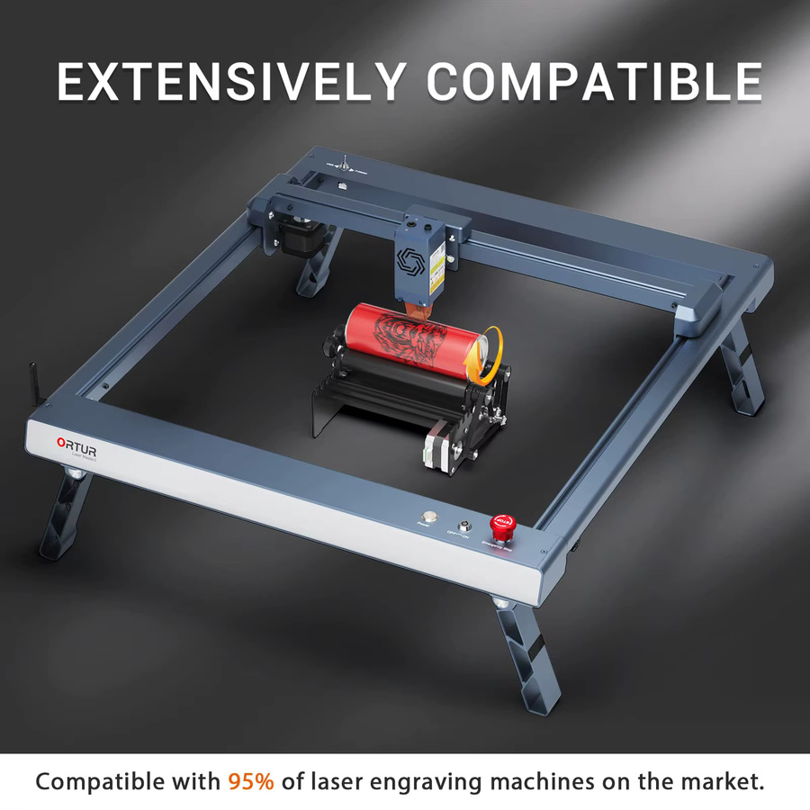 ORTUR Laser Power Tools Drehwalze für 360-Grad-Lasergravierer, Y-Achsen-Drehmodul zum Gravieren von zylindrischen Objekten und Dosen, Schwarz - Bild 4