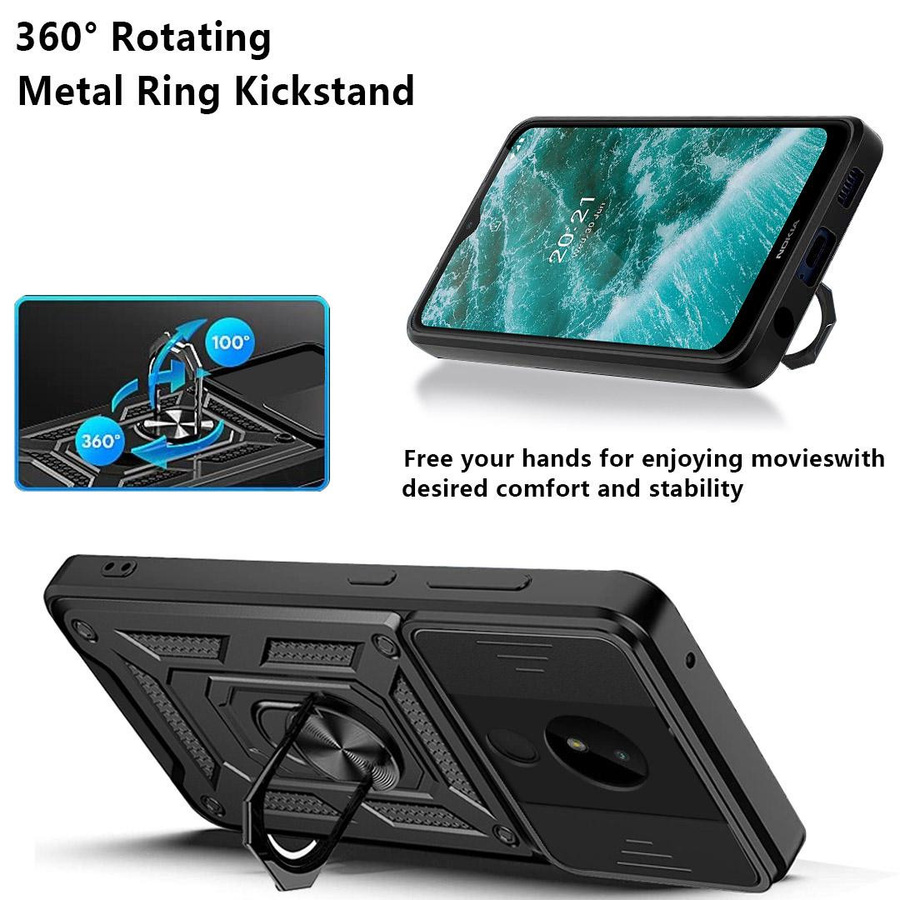 Xiaomi Handyhülle Armor mit Push-Fensterabdeckung in Schwarz für Redmi Note 11 12 12X 11T 11X 11i K40 Pro Lite Mix 4 Poco F4 F3 GT K40S K50 Gaming 4G 5G und Xiaomi 11T Pro - Bild 3