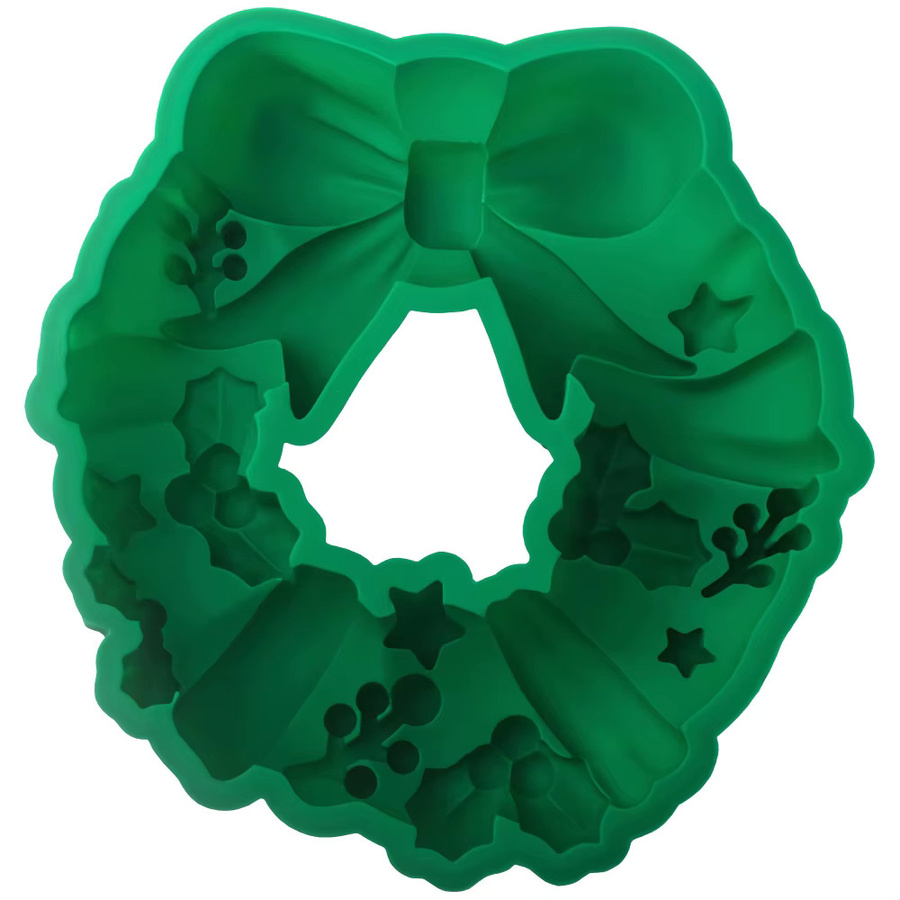 Meibum Silikonform Weihnachtskranz in Grün für Mousse, Schokolade und Gebäck - Bild 2