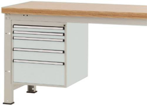 Manuflex ZB4881.7035 Gehäuse-Unterbau PROFI in Grau mit 5 abschließbaren Schubfächern für Werkbanktiefe 700 mm - Bild 1