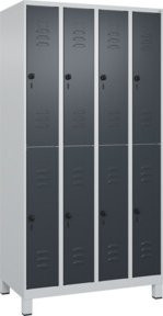 C+P Doppelstock-Spind Classic PLUS mit 4 Abteilen, Grau und Anthrazit, H x B x T: 195 x 100 x 50 cm - Bild 1