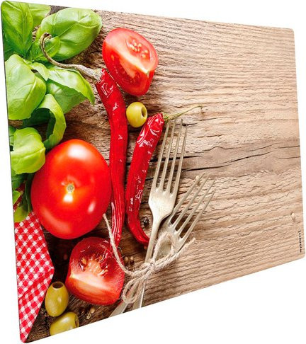 mySPOTTI Mini-Spritzschutz Italian Cooking in Braun aus Aluverbund mit Fotomotiv - Bild 1