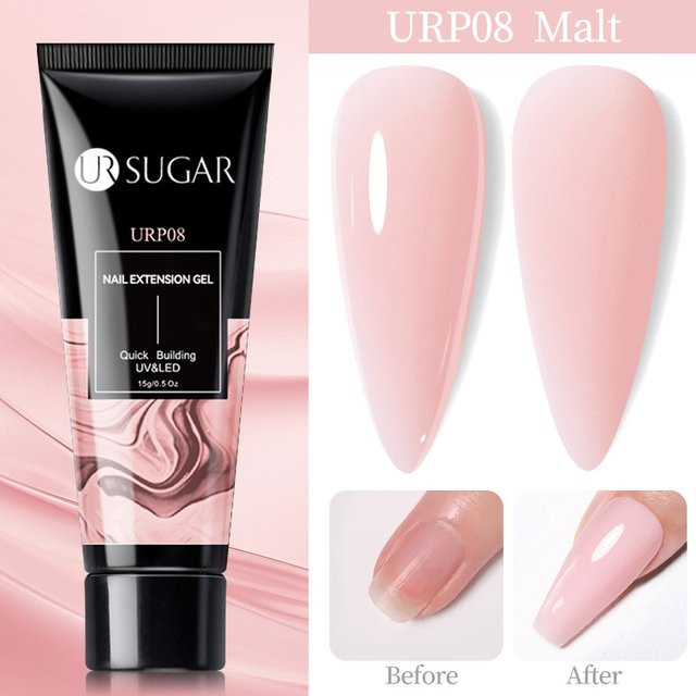 UR SUGAR Quick Extension Nagelgel, 15 ml, Nude Pink Milk White - Bild 1