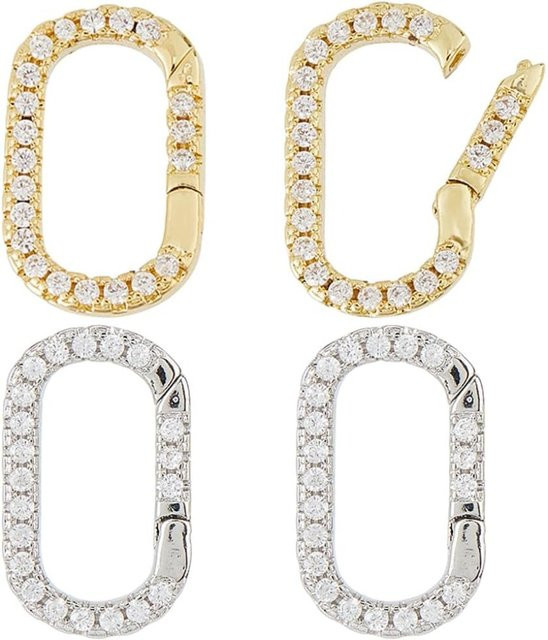 Ringclip Messing, Zirkonia, 4 Stück, Unisex - Bild 1