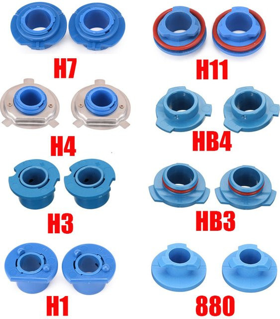 Vehicleader LED Scheinwerfer Adapter Sockel Set, 2 Stück, Blau, passend für 880, 9006-HB4, 9005-HB3, H11, H7, H4-HB2, H3 und H1 - Bild 1