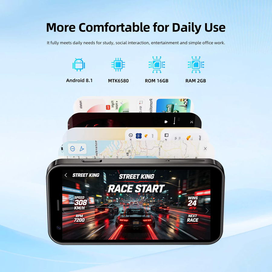 SERVO 15SE Ultra Mini Palm Smartphone, Android Dual SIM, 3,0 Zoll Display, 16GB ROM, Blau, 3G WCDMA, WLAN-Hotspot und GPS - Bild 3