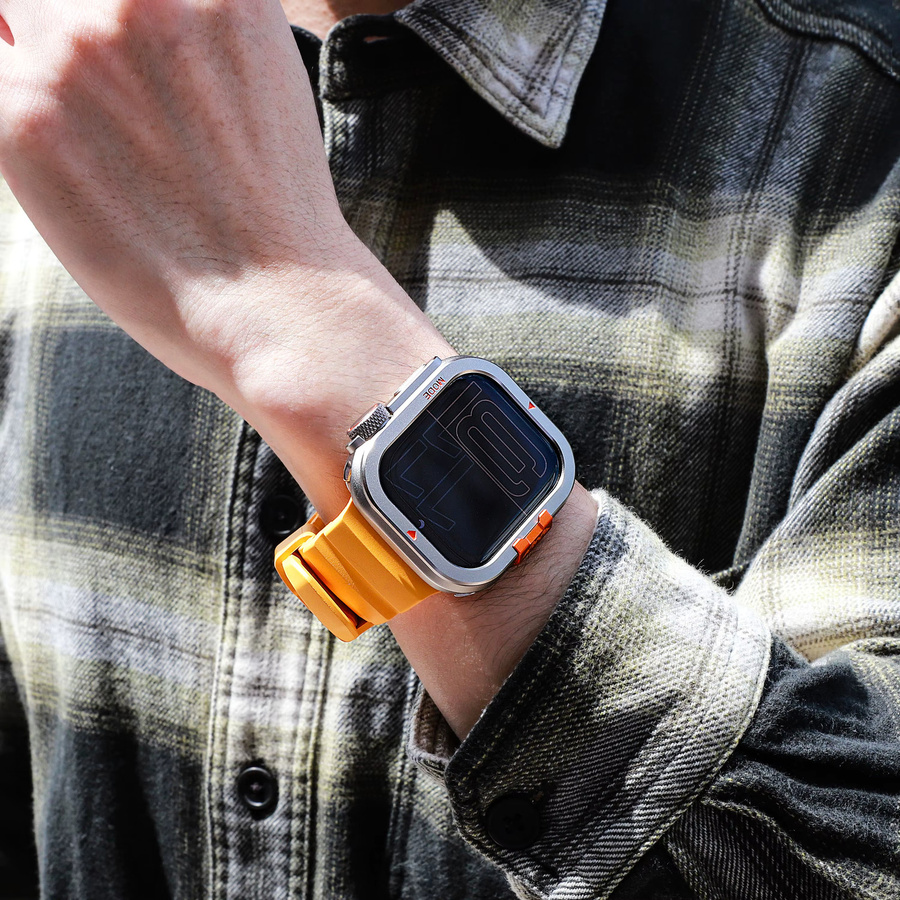 HUADAI Metallgehäuse-Bildschirm für Apple Watch Ultra 2, Schwarz, Unisex - Bild 4