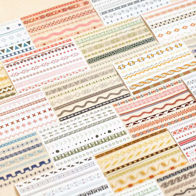 HYFJOY Gap Series Dual-Material Stickerbuch für Journal Deko und DIY Collagen, Multicolor - Bild 1