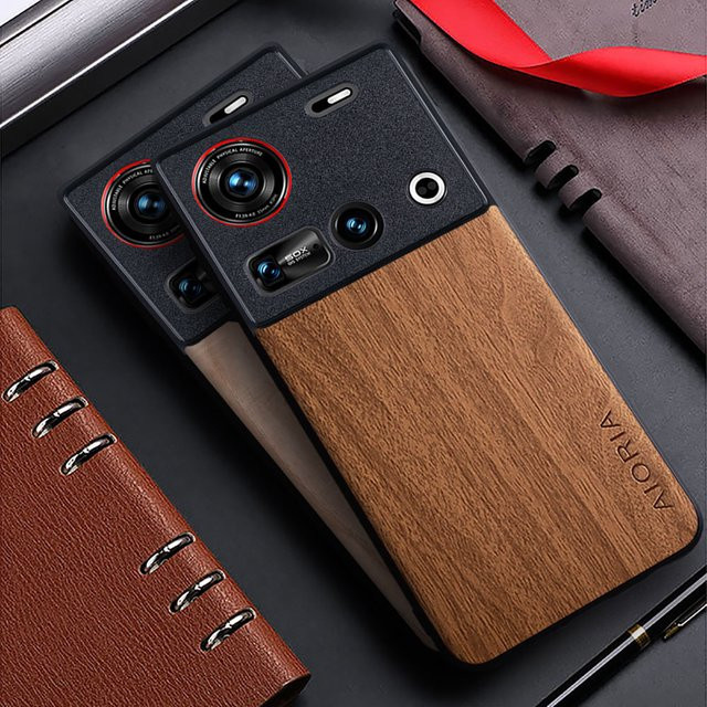 Schutzhülle mit Bambus-Holzmuster für Nubia Z70 Ultra 5G, Z60S Pro und Z60 Ultra in Braun - Bild 1