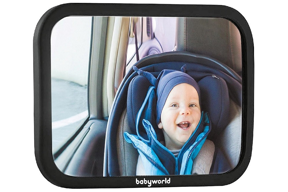 Babyworld Autospiegel aus Kunststoff in Schwarz, Breite: 24,5 cm, Höhe: 17,5 cm - Bild 1