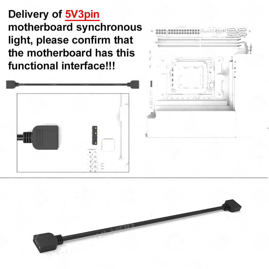 FREEZE MOD 24PIN Motherboard Adapter Stecker 90/180 Grad Konverter für 5V Beleuchtung in Schwarz oder Weiß - Bild 2