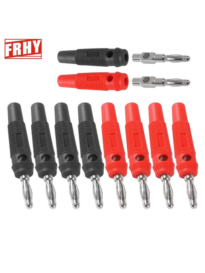 FRHY 10 Stück Bananenstecker 4mm 32A Hochstrom-Schraubstecker Adapter in Schwarz - Bild 2