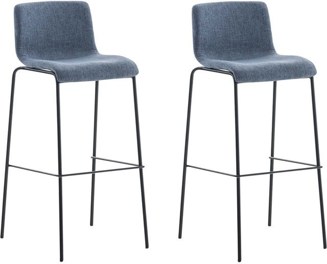 TPFLiving 2er Set Barhocker Hope mit 4-Fuß-Gestell in Blau und Schwarz - Bild 1