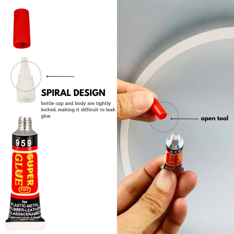 FIXWANT Sekundenkleber Cyanacrylat 502 transparent, universeller Superkleber für Kunststoff, Metall und Holz, 1 g pro Stück - Bild 4