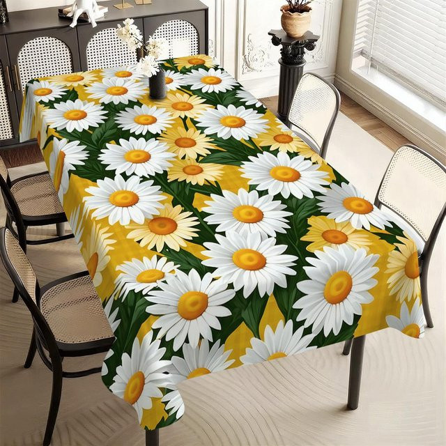 JINGYUE Pet Tischdecke mit Lamm- und Blumenmuster im Retro-Bauernhaus-Stil, Mehrfarbig, B: 152 cm, L: 220 cm - Bild 1