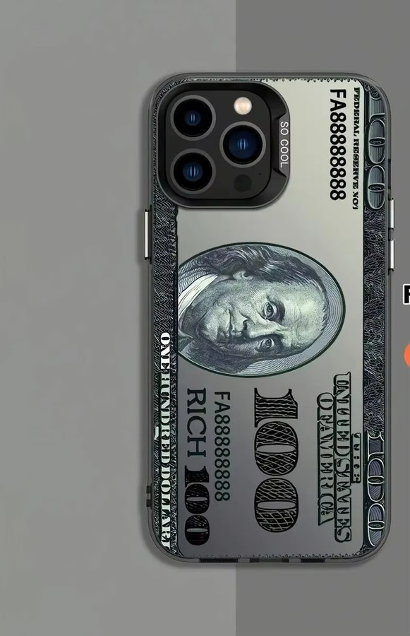 Galvanisierte TPU-Handyhülle mit US-Dollar-Rechnungsmuster für iPhone 11 bis iPhone 17 Pro Max, Schwarz/Mehrfarbig - Bild 4