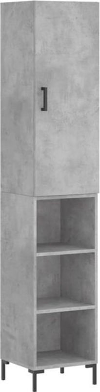 Vidaxl Highboard Industrial Grau aus Holzwerkstoff und Metall B/T/H: 34,5 x 34 x 180 cm - Bild 1