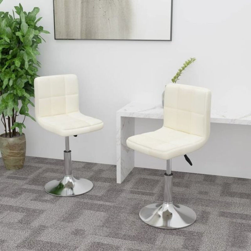 Set aus 2 drehbaren Esszimmerstühlen von vidaxl in Beige aus Stoff und Stahl mit Chrom-Details - Bild 1