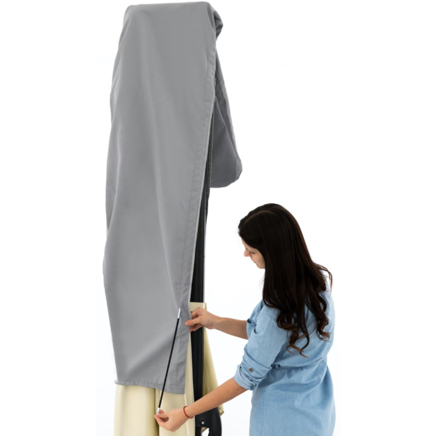 Doppler Schutzhülle für Pendelschirme und Ampelschirme aus Polyester, grau, B/T/H: 300 x 300 x 300 cm - Bild 2