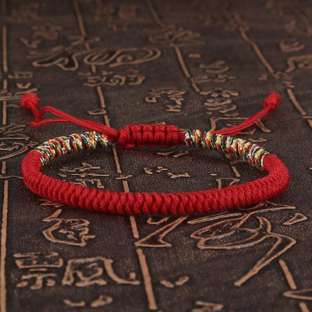 Armband, King Kong Knoten, geflochten, bunt, rot, Unisex - Bild 1