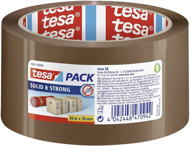 tesapack Packband Solid & Strong Braun Breite: 5 cm, Länge: 66 m - Bild 1