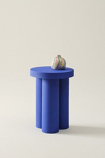 SANJO Beistelltisch von Jotex in Blau, runder Metalltisch mit mattem Finish, Durchmesser: 40,5 cm, Höhe: 55,0 cm - Bild 1