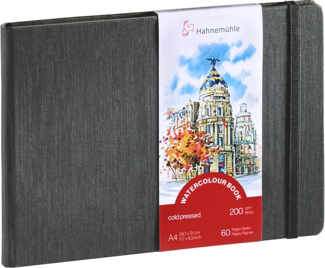 Hahnemühle Watercolourbook Aquarellblock quer A4, 30 Blatt, naturweiß - Bild 1