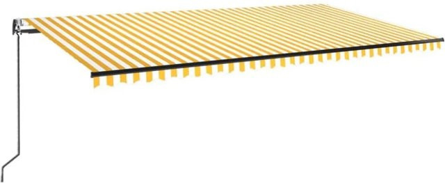 vidaXL Automatische Markise mit LED und Windsensor in Gelb/Weiß, B/T: 600 x 350 cm - Bild 1