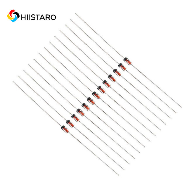 1N4148 Kleinsignal-Schnellschaltdioden, Siliziumdioden, 100 Stück, Schwarz, 200 mA, 100 V, DO-35 (DO-204AH) - Bild 1
