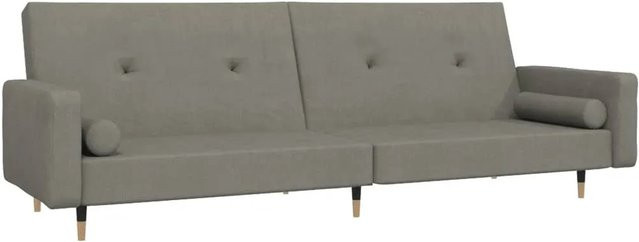 vidaXL Schlafsofa 2-Sitzer Click-Clack mit 2 Kissen aus Samt in Hellgrau - Bild 1