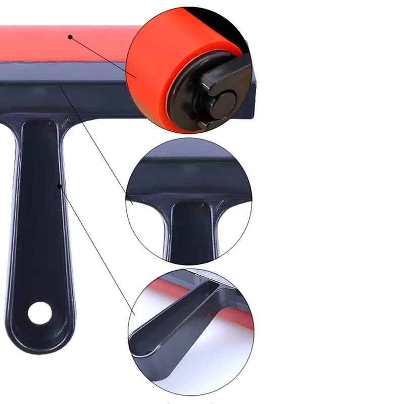 Rote Gummiwalze für Druckgrafik und Bastelprojekte, weiche Brayer-Walze für Tinte und Stempel, Breite: 10 cm - Bild 3
