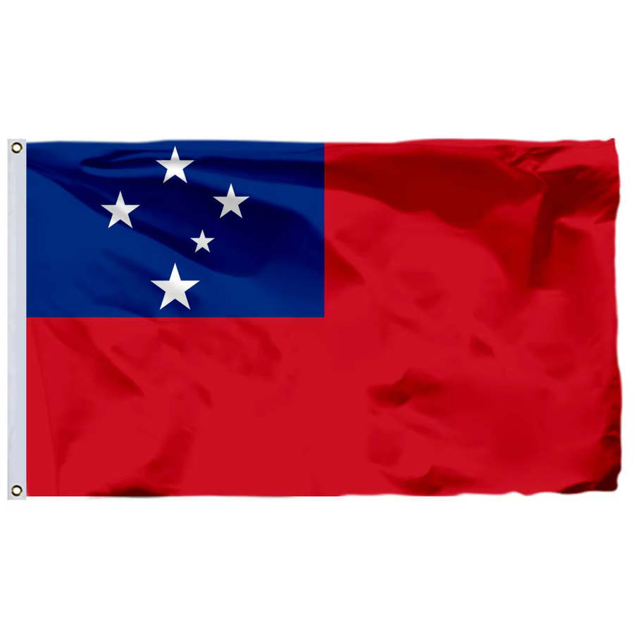 Samoa Gouverneur Flagge Banner in Rot und Blau mit Ösen, B/H: 90 x 150 cm - Bild 2