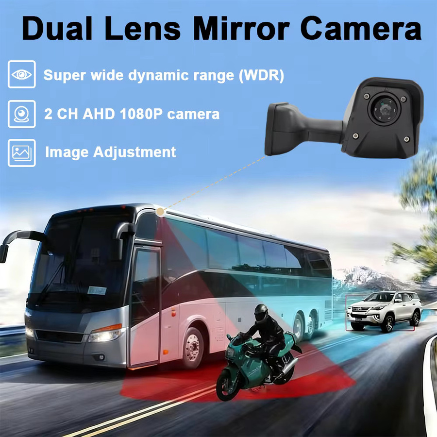 Carsanbo Seitenspiegel-Monitorsystem mit 12,3-Zoll-Monitor, 1080P Full HD Kamera mit zwei Objektiven und Videoaufzeichnungsfunktion für Busse, Fahrzeuge und LKW - Bild 6