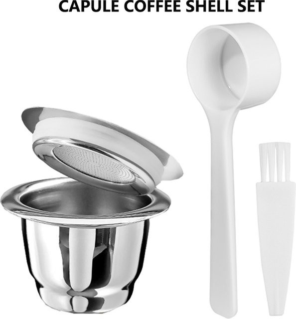Wiederverwendbare Nespresso Kaffeekapseln aus Edelstahl in Silber, runde Kaffeefilter für Barista-Zubehör - Bild 1
