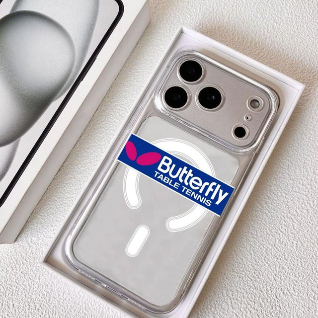 B-Butterfly Magnetische Handyhülle für iPhone 17 16 15 14 13 12 Pro Max Plus, Stoßfeste und Kristallklare Schutzhülle, Transparent/Schwarz - Bild 1